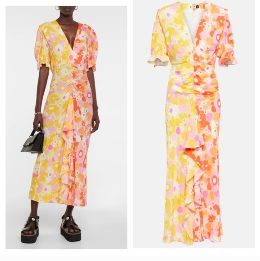 RIXO Ariel bright floral dress Small